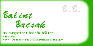 balint bacsak business card