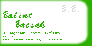 balint bacsak business card